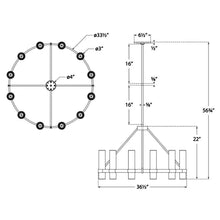 Load image into Gallery viewer, Presidio Chandelier - line drawing.
