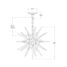 Load image into Gallery viewer, Quincy Sputnik Chandelier - line drawing.