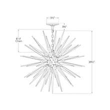 Load image into Gallery viewer, Quincy Sputnik Chandelier - line drawing.