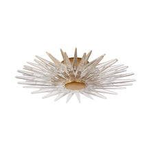 Load image into Gallery viewer, Quincy Sputnik LED Flush Mount Ceiling Light in Antique-Burnished Brass.