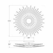 Load image into Gallery viewer, Quincy Sputnik LED Flush Mount Ceiling Light- line drawing.