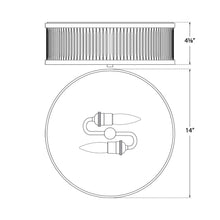 Load image into Gallery viewer, Randolph Flush Mount Ceiling Light - line drawing.