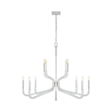 Load image into Gallery viewer, Reagan Chandelier in Polished Nickel and Crystal/Without Shade (Grande).
