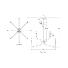 Load image into Gallery viewer, Reagan Chandelier - line drawing.