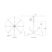 Load image into Gallery viewer, Reagan Chandelier - line drawing.
