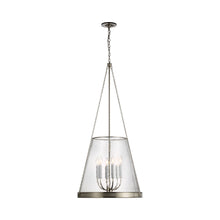 Load image into Gallery viewer, Reese LED Pendant Light in Polished Nickel/Clear Glass (Large).