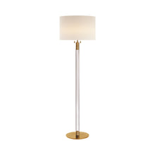 Load image into Gallery viewer, Riga Floor Lamp in Hand-Rubbed Antique Brass/Clear Glass.