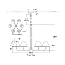 Load image into Gallery viewer, Rigby LED Chandelier - line drawing.