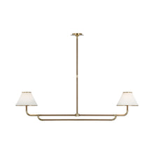 Load image into Gallery viewer, Rigby Linear LED Pendant Light in Soft Brass/Natural Oak.