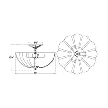 Load image into Gallery viewer, Rosehill Semi Flush Mount Ceiling Light - line drawing.