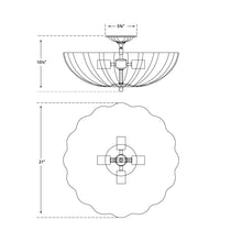 Load image into Gallery viewer, Rosehill Semi Flush Mount Ceiling Light - line drawing.