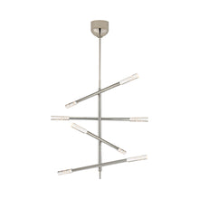 Load image into Gallery viewer, Rousseau Articulating LED Chandelier in Polished Nickel/Seeded Glass (Medium).