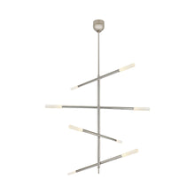 Load image into Gallery viewer, Rousseau Articulating LED Chandelier in Polished Nickel/Etched Crystal (Large).