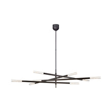Load image into Gallery viewer, Rousseau Grande LED Chandelier in Bronze/Seeded Glass (8-Light).