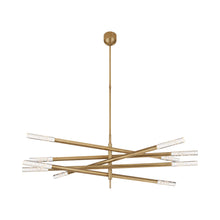 Load image into Gallery viewer, Rousseau Grande LED Chandelier in Antique-Burnished Brass/Seeded Glass (10-Light).