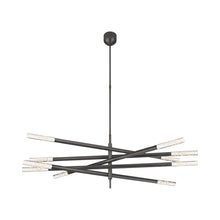 Load image into Gallery viewer, Rousseau Grande LED Chandelier in Bronze/Seeded Glass (10-Light).