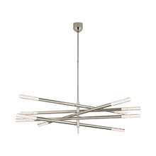 Load image into Gallery viewer, Rousseau Grande LED Chandelier in Polished Nickel/Seeded Glass (10-Light).
