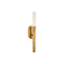 Load image into Gallery viewer, Rousseau LED Bath Wall Light in Antique-Burnished Brass/Etched Crystal (1-Light/Small).