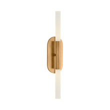 Load image into Gallery viewer, Rousseau LED Bath Wall Light in Antique-Burnished Brass/Etched Crystal (2-Light/Medium).