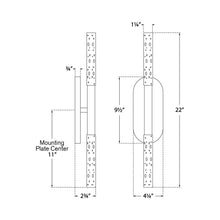 Load image into Gallery viewer, Rousseau LED Bath Wall Light - line drawing.
