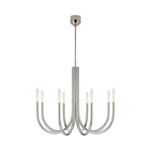 Load image into Gallery viewer, Rousseau LED Chandelier in Polished Nickel/Etched Crystal (8-Light).
