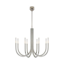 Load image into Gallery viewer, Rousseau LED Chandelier in Polished Nickel/Seeded Glass (8-Light).