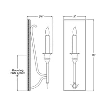 Load image into Gallery viewer, Savannah Wall Light - line drawing.