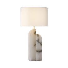 Load image into Gallery viewer, Savoye LED Table Lamp in Alabaster (Right).