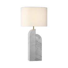 Load image into Gallery viewer, Savoye LED Table Lamp in White Marble (Right).