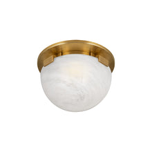 Load image into Gallery viewer, Serein Flush Mount Ceiling Light in Hand-Rubbed Antique Brass (Small).