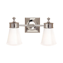 Load image into Gallery viewer, Siena Double Wall Light in Polished Nickel.