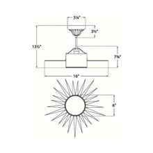 Load image into Gallery viewer, Soleil Semi Flush Ceiling Light - line drawing.