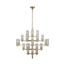 Load image into Gallery viewer, Sonnet LED Chandelier in Antique-Burnished Brass/Clear Glass (Large).