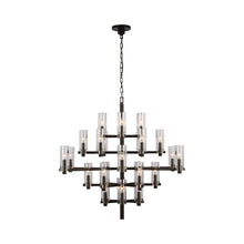 Load image into Gallery viewer, Sonnet LED Chandelier in Bronze/Clear Glass (Large).