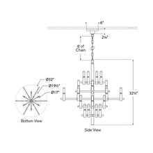 Load image into Gallery viewer, Sonnet LED Chandelier - line drawing.