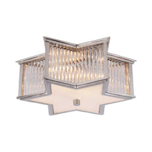 Load image into Gallery viewer, Sophia Flush Mount Ceiling Light in Polished Nickel/Clear Glass (Medium).