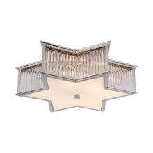 Load image into Gallery viewer, Sophia Flush Mount Ceiling Light in Polished Nickel/Clear Glass (Large).