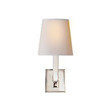 Load image into Gallery viewer, Square Tube Wall Light in Polished Nickel/Natural Paper (Single).