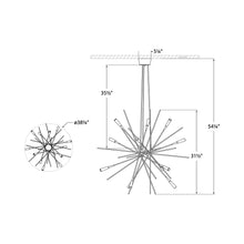 Load image into Gallery viewer, Stellar LED Chandelier - line drawing.