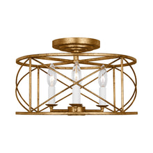 Load image into Gallery viewer, Beatrix Semi Flush Mount Ceiling Light in Antique Gild.