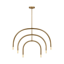 Load image into Gallery viewer, Hadden Chandelier in Satin Brass (Large).