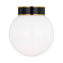 Load image into Gallery viewer, Monroe Flush Mount Ceiling Light in Burnished Brass/Black