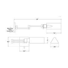 Load image into Gallery viewer, Studio Swing Arm Wall Light - line drawing.