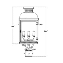 Load image into Gallery viewer, Suffork Outdoor Post Light - line drawing.