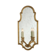 Load image into Gallery viewer, Sussex Framed Double Wall Light in Antique-Burnished Brass.