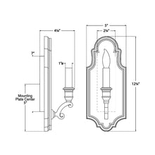 Load image into Gallery viewer, Sussex Framed Wall Light - line drawing.