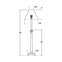 Load image into Gallery viewer, Swedish Column Buffet Table Lamp - line drawing.