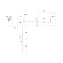 Load image into Gallery viewer, Sweep Wall Light - line drawing.
