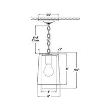 Load image into Gallery viewer, Sydney LED Pendant Light - line drawing.