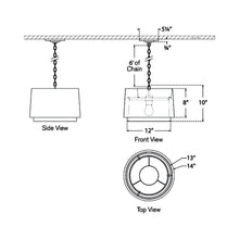 Load image into Gallery viewer, Sydney LED Pendant Light - line drawing.